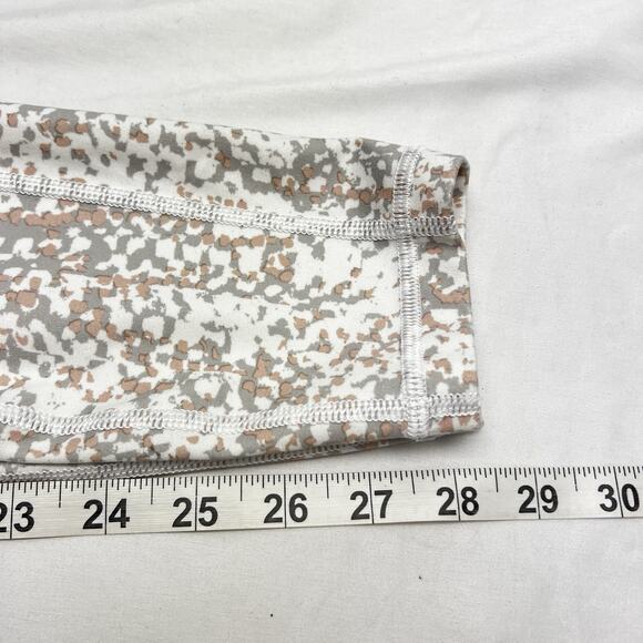 Athleta Leggings Size ST White Gray Pink Animal Print Side Pockets High Rise - Picture 9 of 9